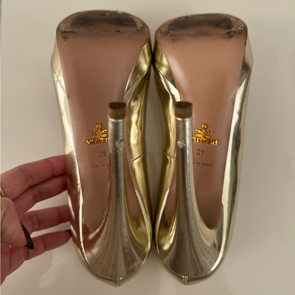 Prada Patent Champagne Heels - Picture 3 of 5